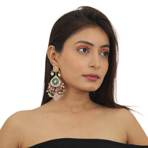 White And Green Stone Chokers Necklace Set image 5