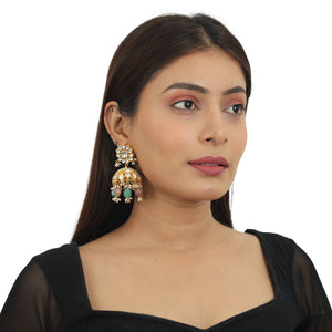 Pestel Pink And Sea Green Heavy Necklace Set image 6