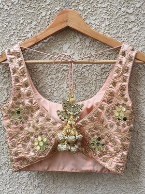 Blush Pink Mirror Work Lehenga image 2