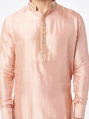 Peach Silk Kurta Set image 1