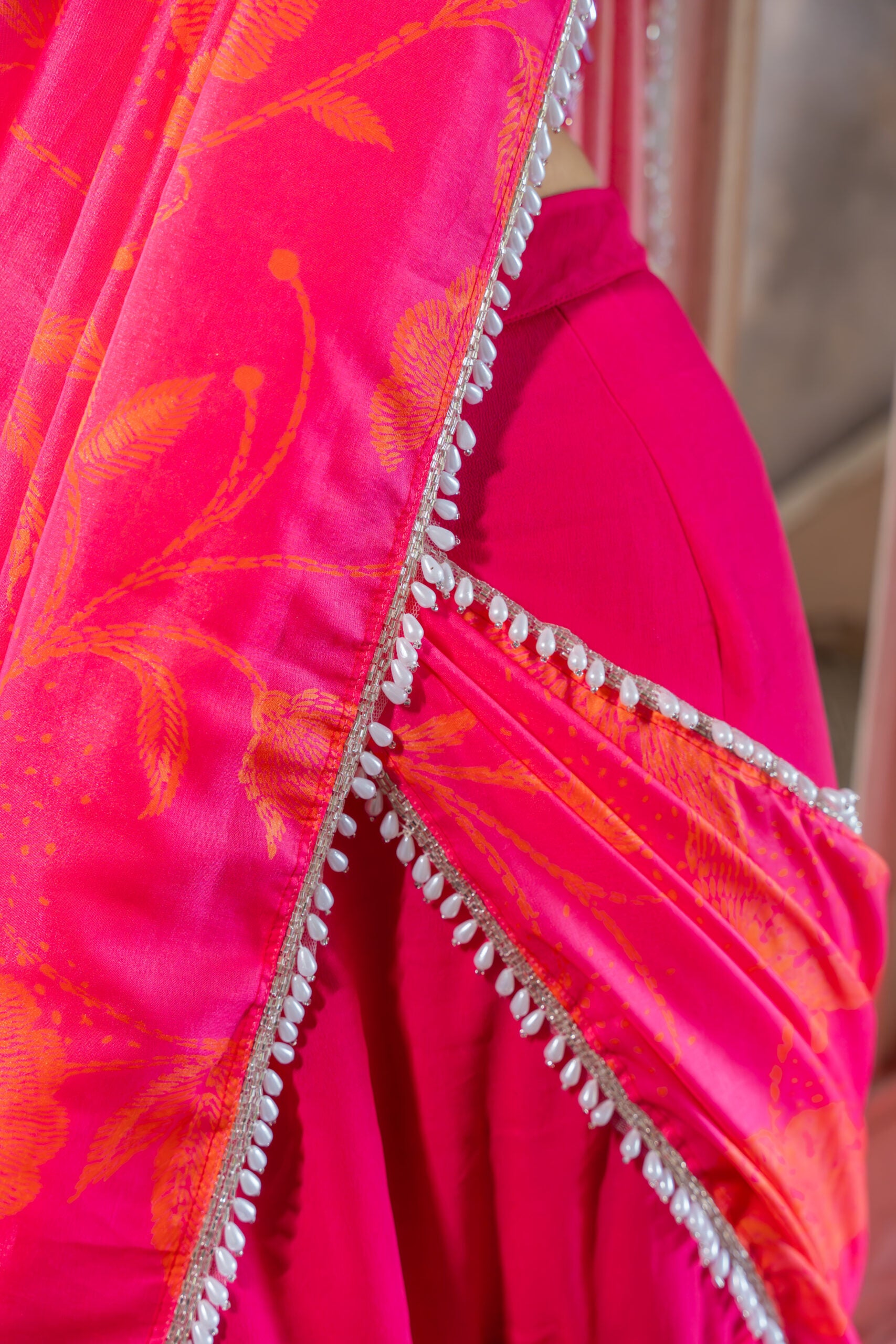 Rosy Printed Draped Saree image 1