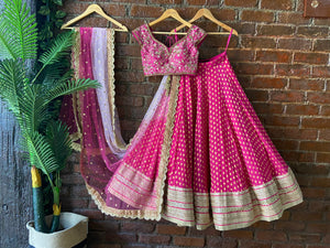 Fuchsia Pink Sharmily Work Lehenga Set image 6