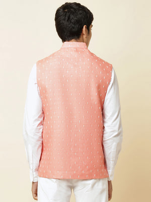 Blush Pink Embroidered Bundi Jacket image 3