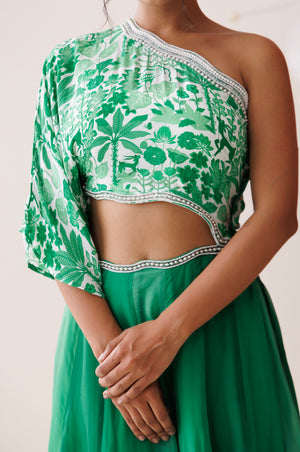Verde Ombre One-Shoulder Dress image 4