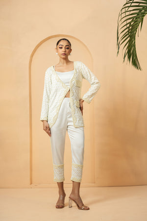 Ivory Pearl Embellished Co-ord Set - Custom image