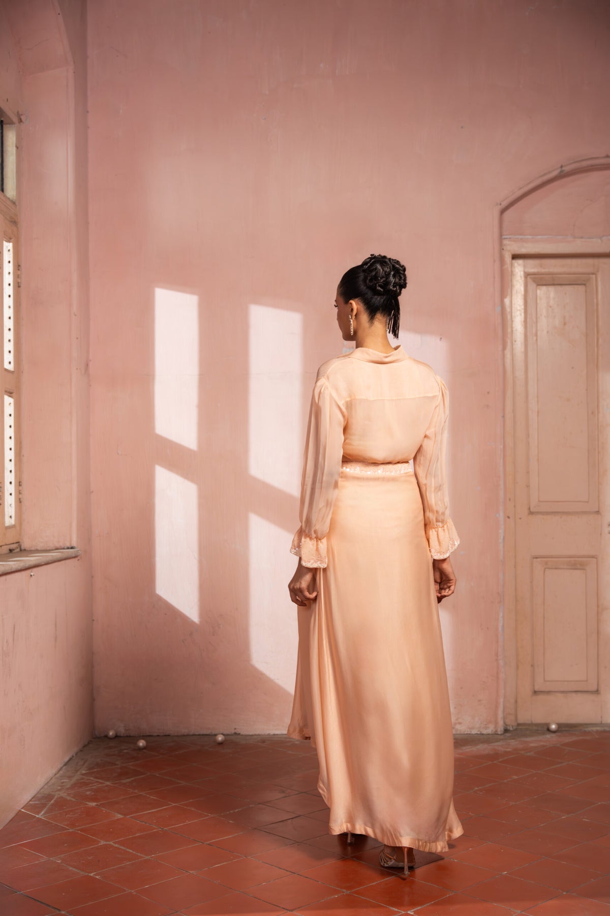 Peachy Keen Draped Skirt Set image 1