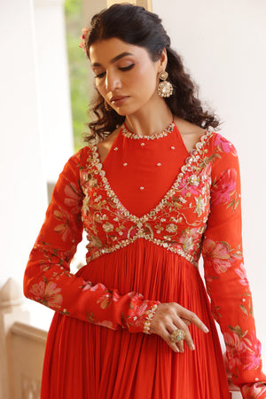 Georgette Crepe Double Neck Anarkali image 20