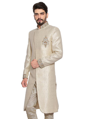 Cream Sherwani Set image 1