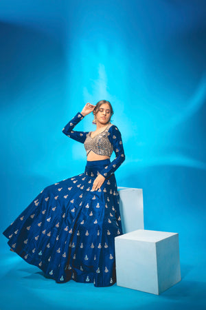Navy Blue Lehenga Set image 3
