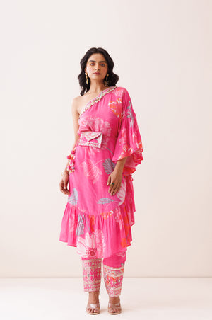 Pink One-Shoulder Co-ord Set image 4