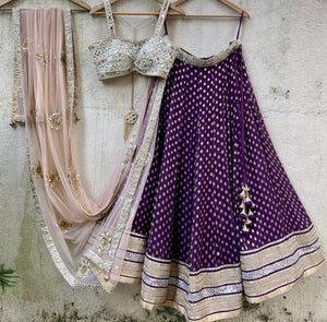 Aubergine Mirror Lehenga Set - XL image