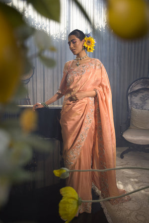 Lotus Zari Work Saree image 4