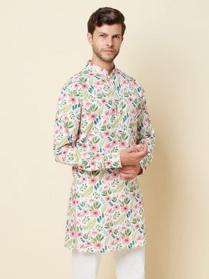 White Print Kurta image 4