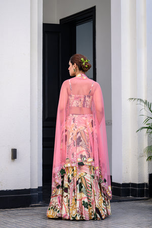 Flora Metallic Highlighted Lehenga Paidawn With Metallic Highlighted Blouse And Highlighted Applique Dupatta image 2