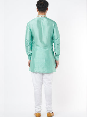 Sea Green Silk Kurta Set image 2