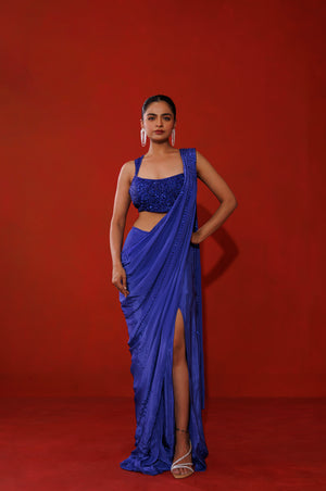 Saphire Slit Saree image 0