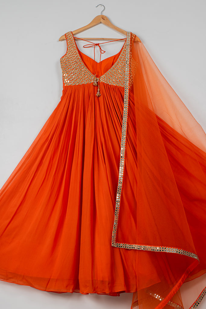 Persimmon Anarkali Set image 1