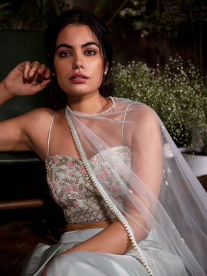 Sea Green Suit with Palazzo Pants image 3