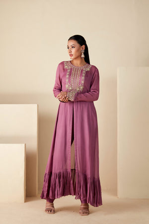 Mauve Majesty Zardosi Kurta Set image 4