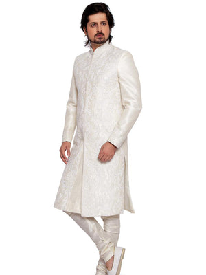 White Sherwani Set - S image