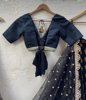Black Ruffle Lehenga Set image 3