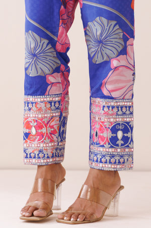 Blue Square Neck Kurta Set image 6