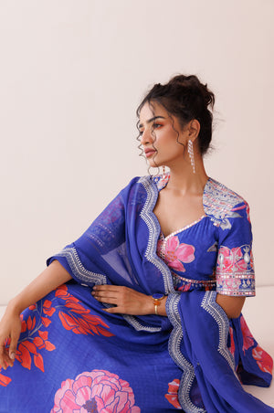 Blue Dori Work Kurta Set image 3