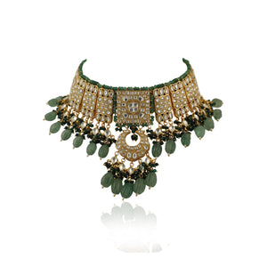 Sea Green And White Necklace Set image 1