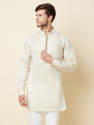 Cream Linen Kurta image 5