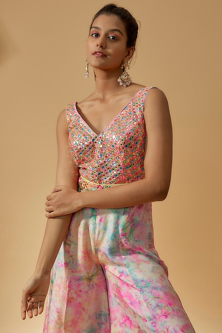 Tie-Dye Embroidered Jumpsuit image 1