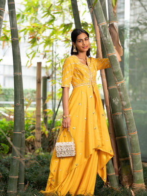 Yellow Raabya Kurta Sharara Set image 2