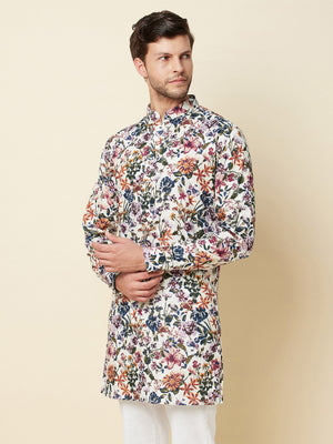 Floral Linen Kurta image 4