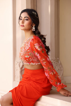 Gathered Drape Skirt Set image 11