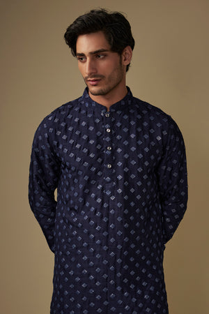 Navy Blue Embroiderd Kurta Set (Copy) image 1