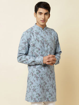 Denim Rose Print Kurta image 3
