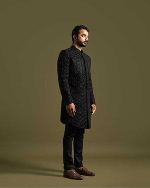 Black Achkan Set image 1