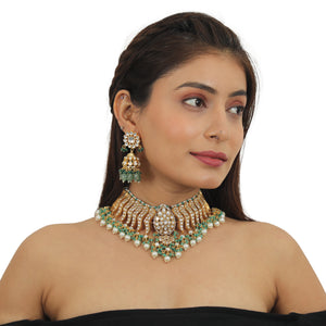 Sea Green Beaded Necklace Set image 4