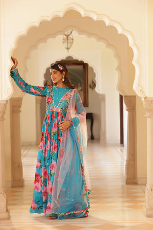 Floral Printed Anarkali image 22