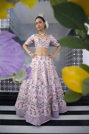 Light Pink Double Layer Lehenga image 3