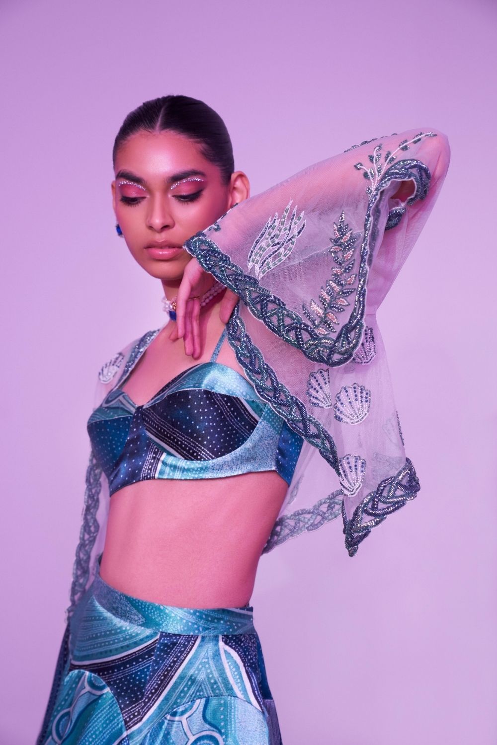 Oceanic Blue Skirt Set image 1