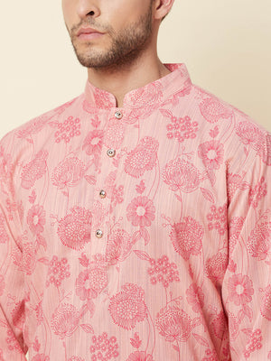 Pink Floral Kurta image 1