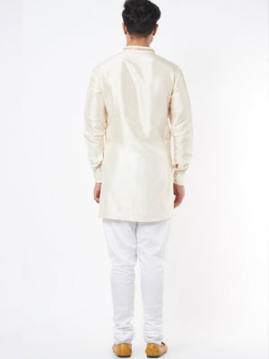Cream Silk Kurta Set image 2