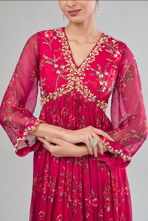 Printed Anarkali set image 3