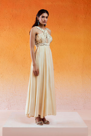 Ivory Embroidered Jumpsuit image 1