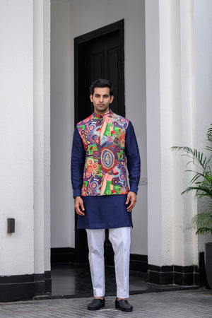 Iris Highligted Bundi Paired With Kurta and Pants image 8