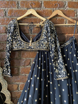 Black Sharmily Lehenga Set image 1