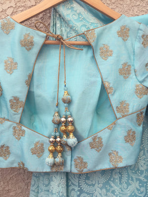 Blue Lucknowi Lehenga image 2