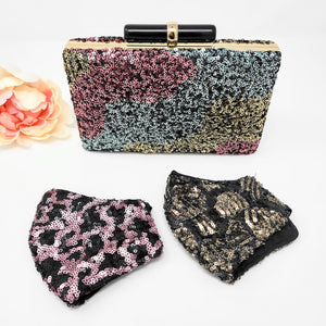 Multi-Color Sequins Embroidered Clutch image 3
