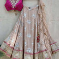 Nude Butti and Fuchsia Lehenga Set image 0