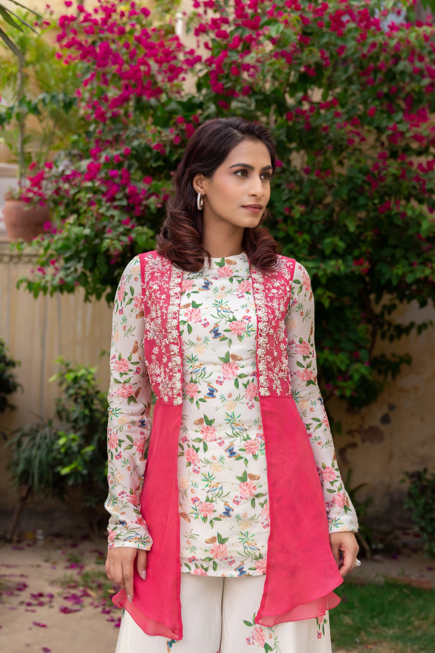 Embroidered Off-White Sharara Set image 2
